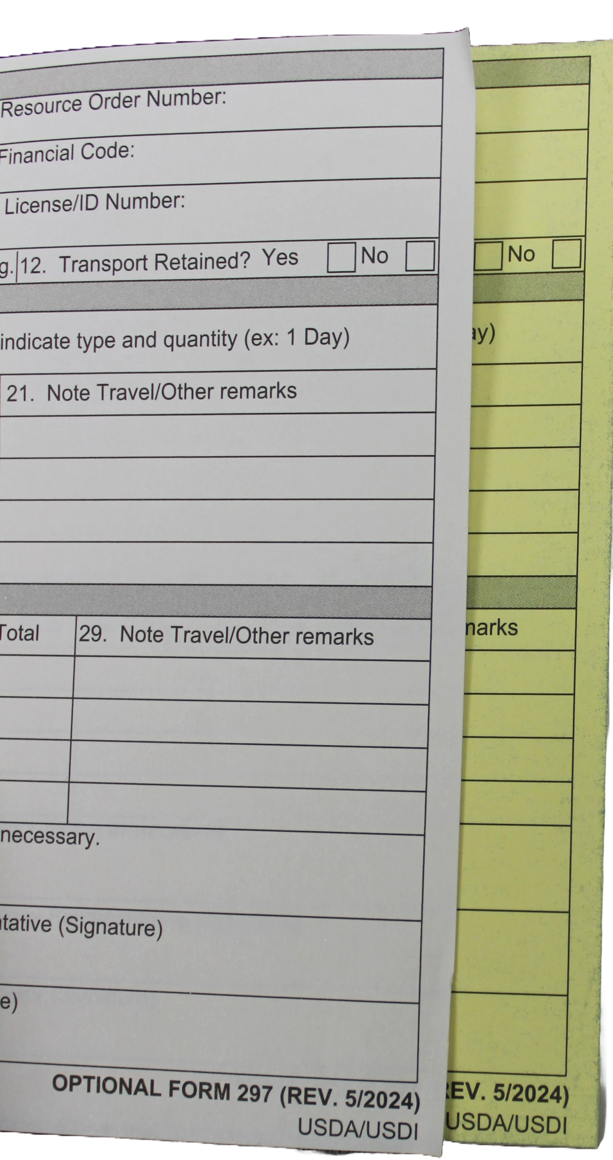 Emergency Equipment Shift Tickets (NFES 000872/OF-297)