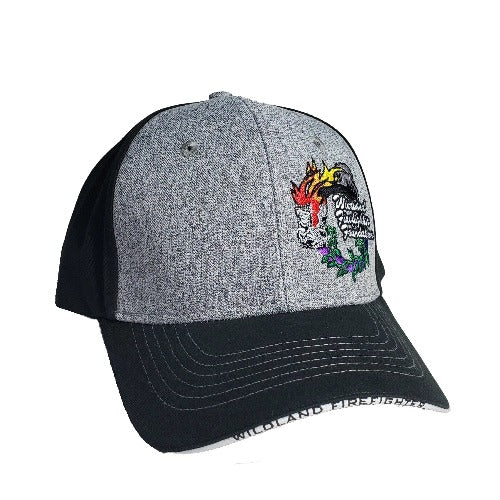 Ball Cap with Wreath (Grey/Black), Wildland Firefighter Foundation