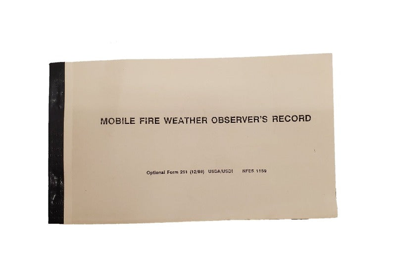 Mobile Fire Weather Observer's Record Book (NFES 001159)