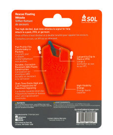 Floating Rescue Whistle 2 Pack, SOL