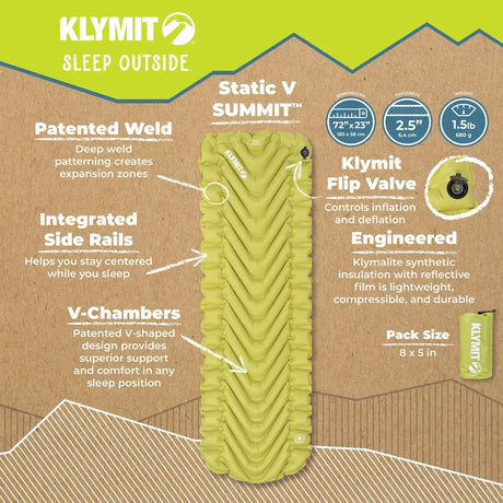 Static V Summit Sleeping Pad, Klymit
