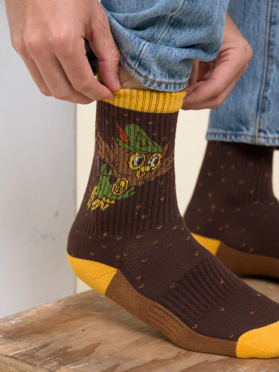Woodsy Owl Sock (Brown), The Landmark Project