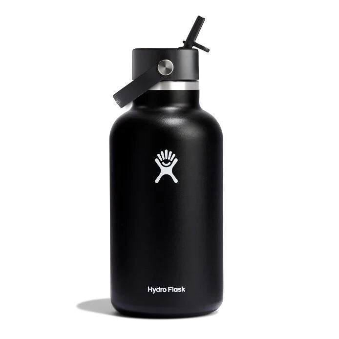 Water Bottle-64 oz Wide Mouth with Flex Straw, Hydro Flask