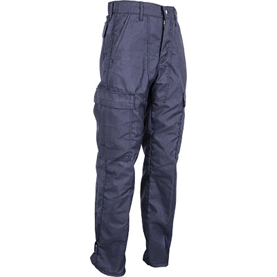 CrewBoss Classic NFPA 1977 rated wildland brush pants, navy advance rip-stop material SIDE VIEW