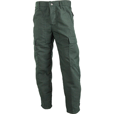 Front view of our green Classic brush pants.