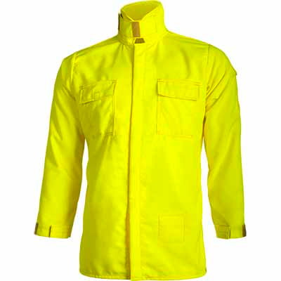 CrewBoss Tecasafe NFPA 1977 Certified Wildland Brush Shirt, High Visibility Snap Closure