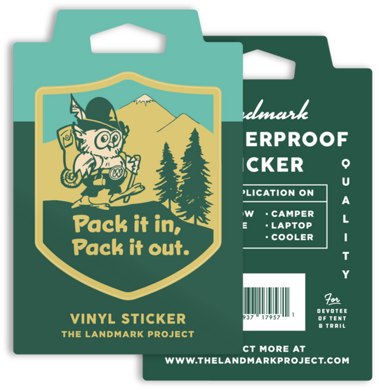 Pack it in, Pack it out Woodsy Owl Sticker, The Landmark Project