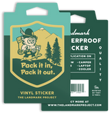 Pack it in, Pack it out Woodsy Owl Sticker, The Landmark Project