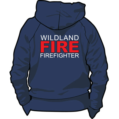 Wildland FIRE Firefighter Full Zip Hoodie (Navy), The Supply Cache