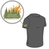 Tree & Flames Wildland Firefighter T-Shirt w/TSC Logo (Grey), The Supply Cache