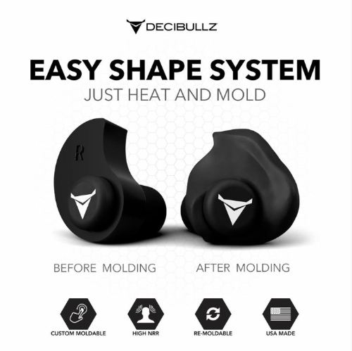 Custom Molded Ear Plugs & Carry Pouch, Decibullz