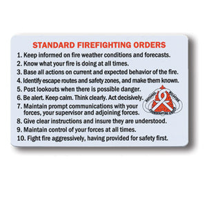 Cards-S-130  Standard Firefighting Orders/Watch Out Situations-10 Pack (NFES 00239)