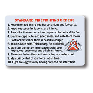 Cards-S-130 Standard Firefighting Orders/Watch Out Situations-10 Pack (NFES 00239)
