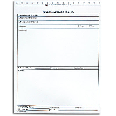 General Message General Message Forms IC-213 (NFES 001336)