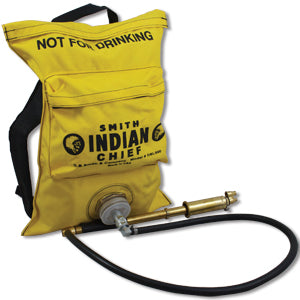 Bright yellow Indian Chief wildland firefighting backpack with Fedco pump.