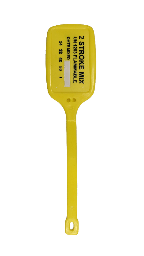 Fuel Container Tag Yellow 2 Stroke Mix