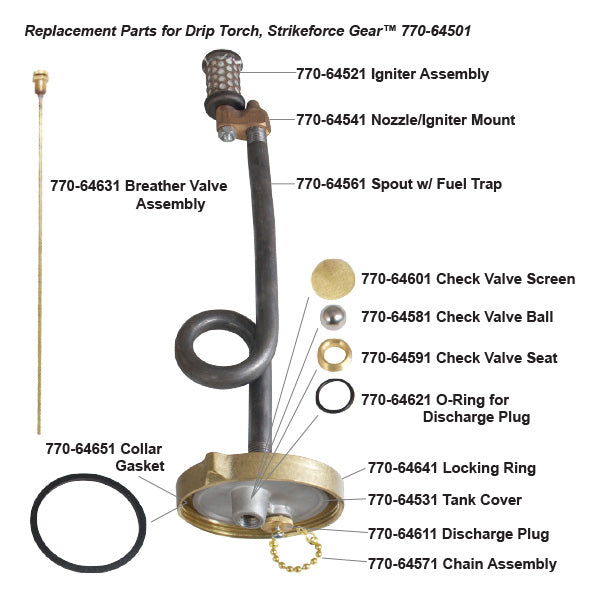 Drip Torch (Replacement) Spout w/ Fuel Trap