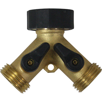 Dual Connector Wye Valve, GHT (Brass), Gilmour